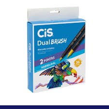 Caneta Dual Brush c/2 Pontas Aquarelavel 36 cores