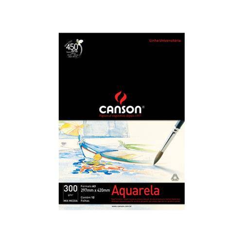 Bloco Canson Aquarela 300g A3 12FLS