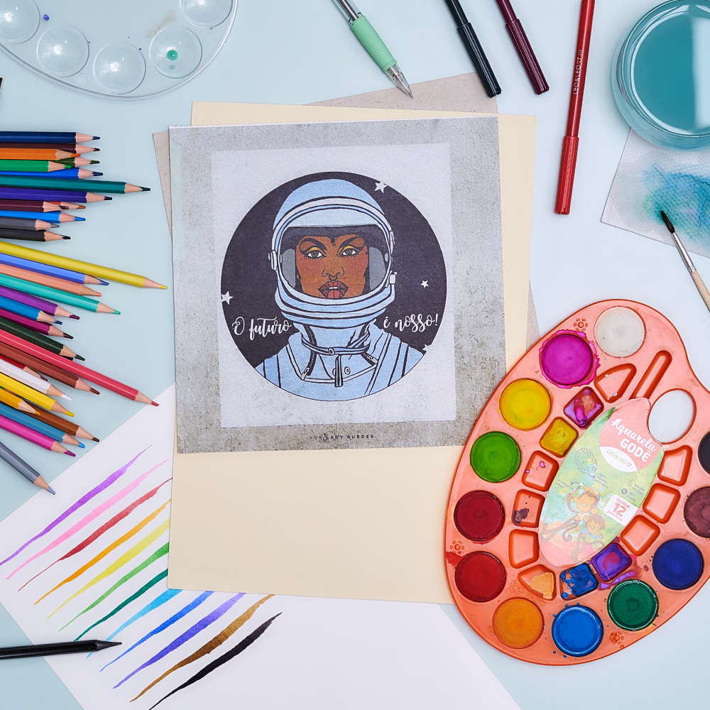 Aquarela Godê 12 Cores Com Pincel Leo&Leo
