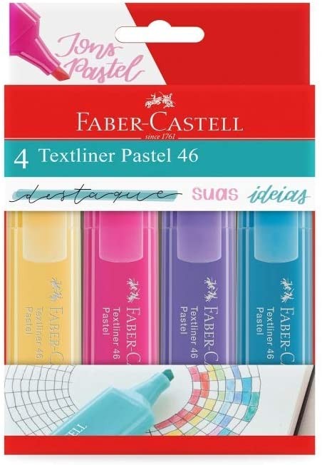 Caneta Marca Texto Faber Castell Pastel 46 c/04