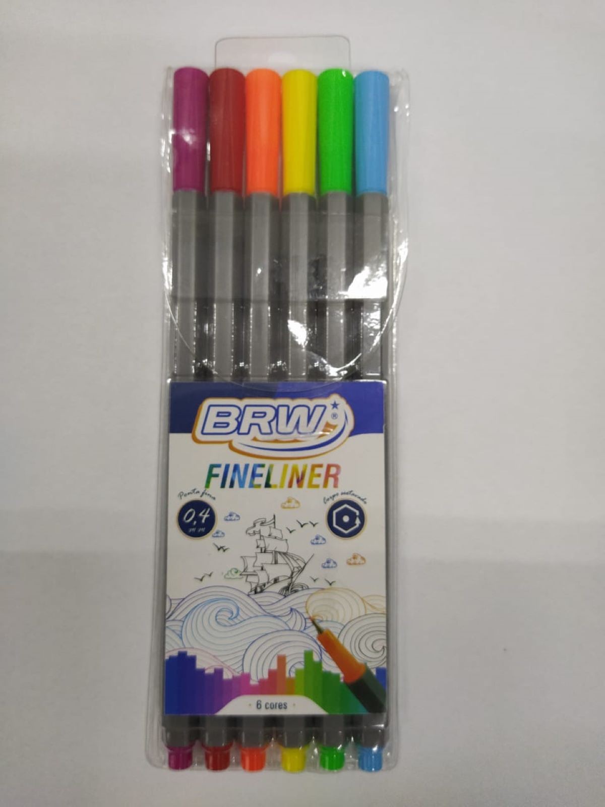 Caneta fineliner BRW 0.4 c/06 cores 