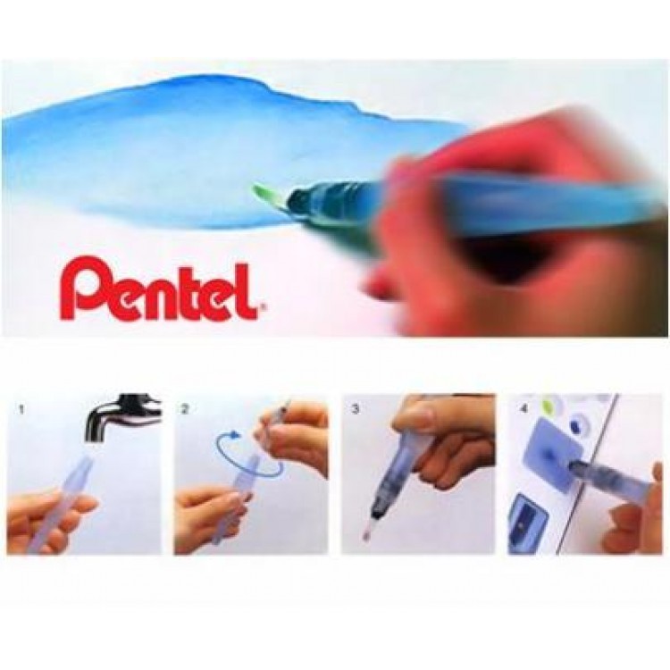 Pincel p/ Aquarela Pentel Kit c/3 pontas Fina-Média-Grossa