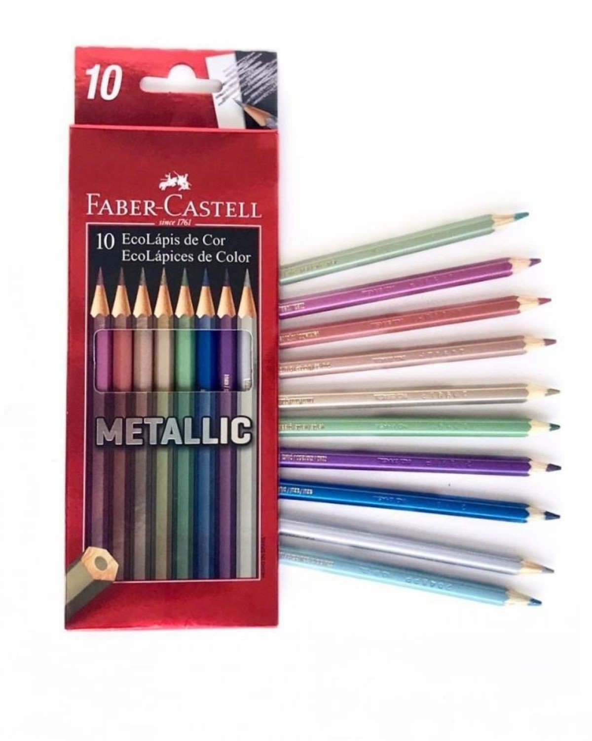 Lapis de Cor 10 cores Metallic Faber-Castell