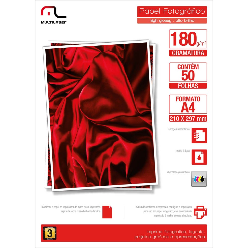 Papel Fotográfico 180g c/50 folhas