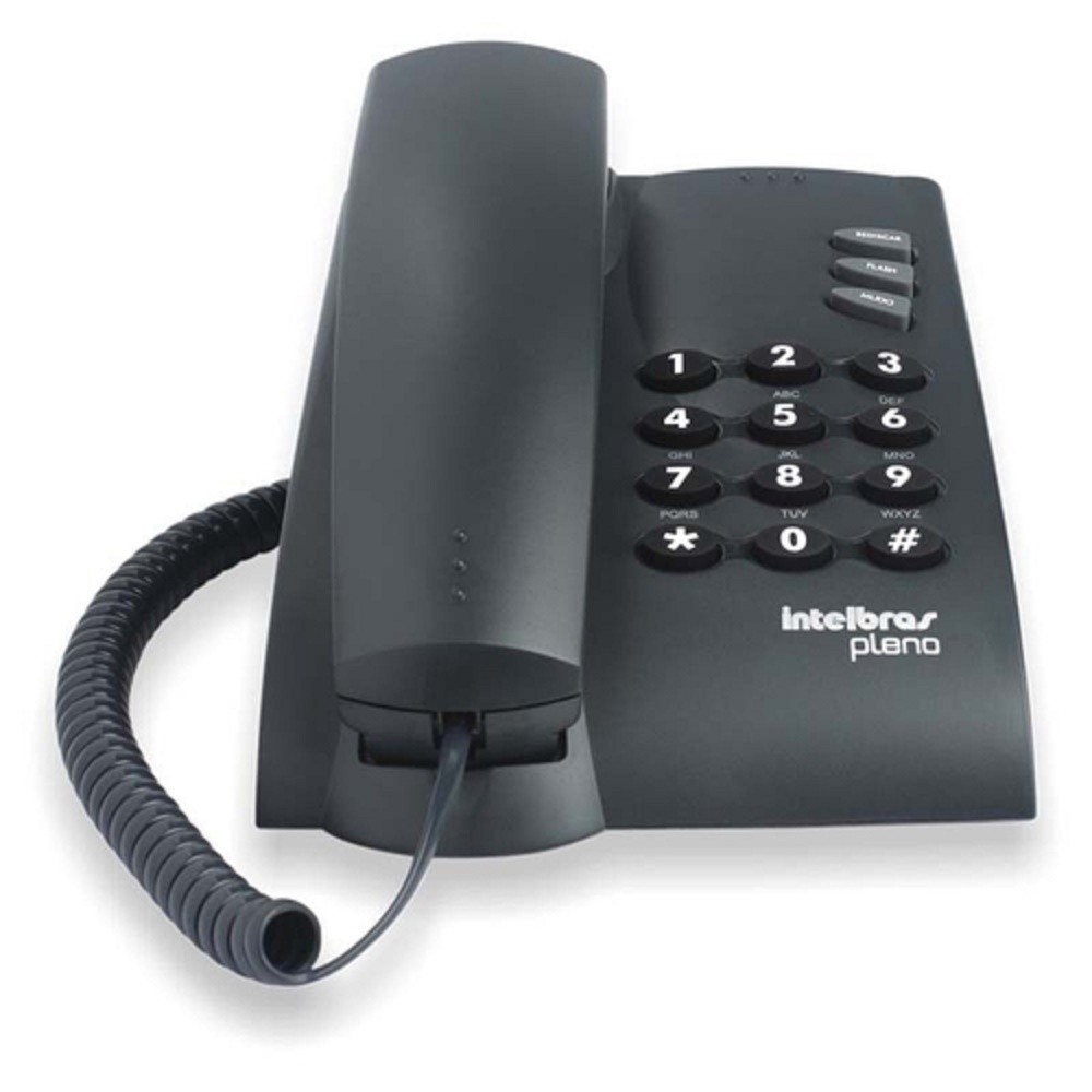 Telefone Fixo Pleno Com Fio Preto Intelbras