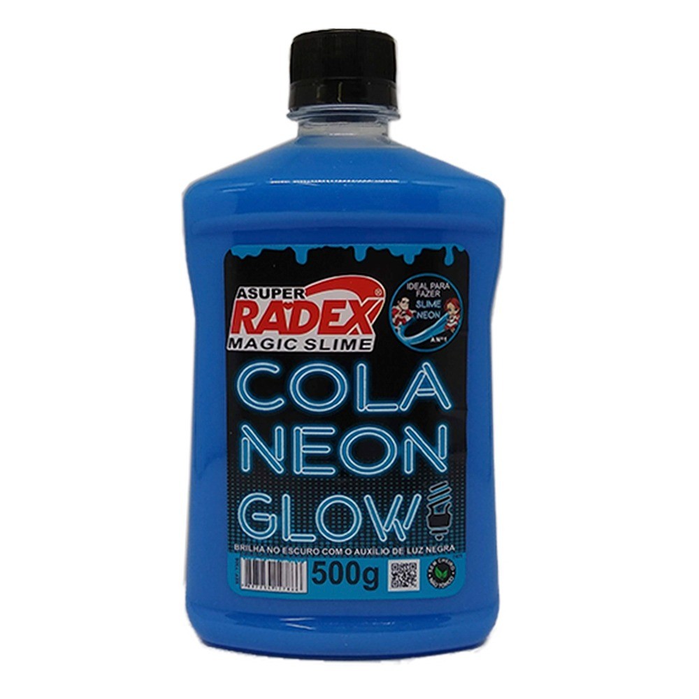 Cola Radex para Slime 500g Neon Glow  Azul 