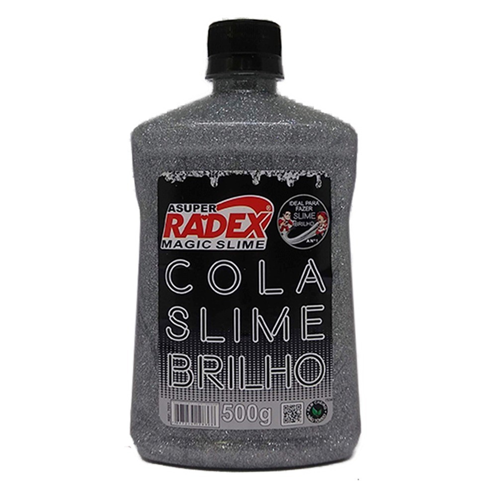 Cola Radex para Slime 500g Brilho Prata 