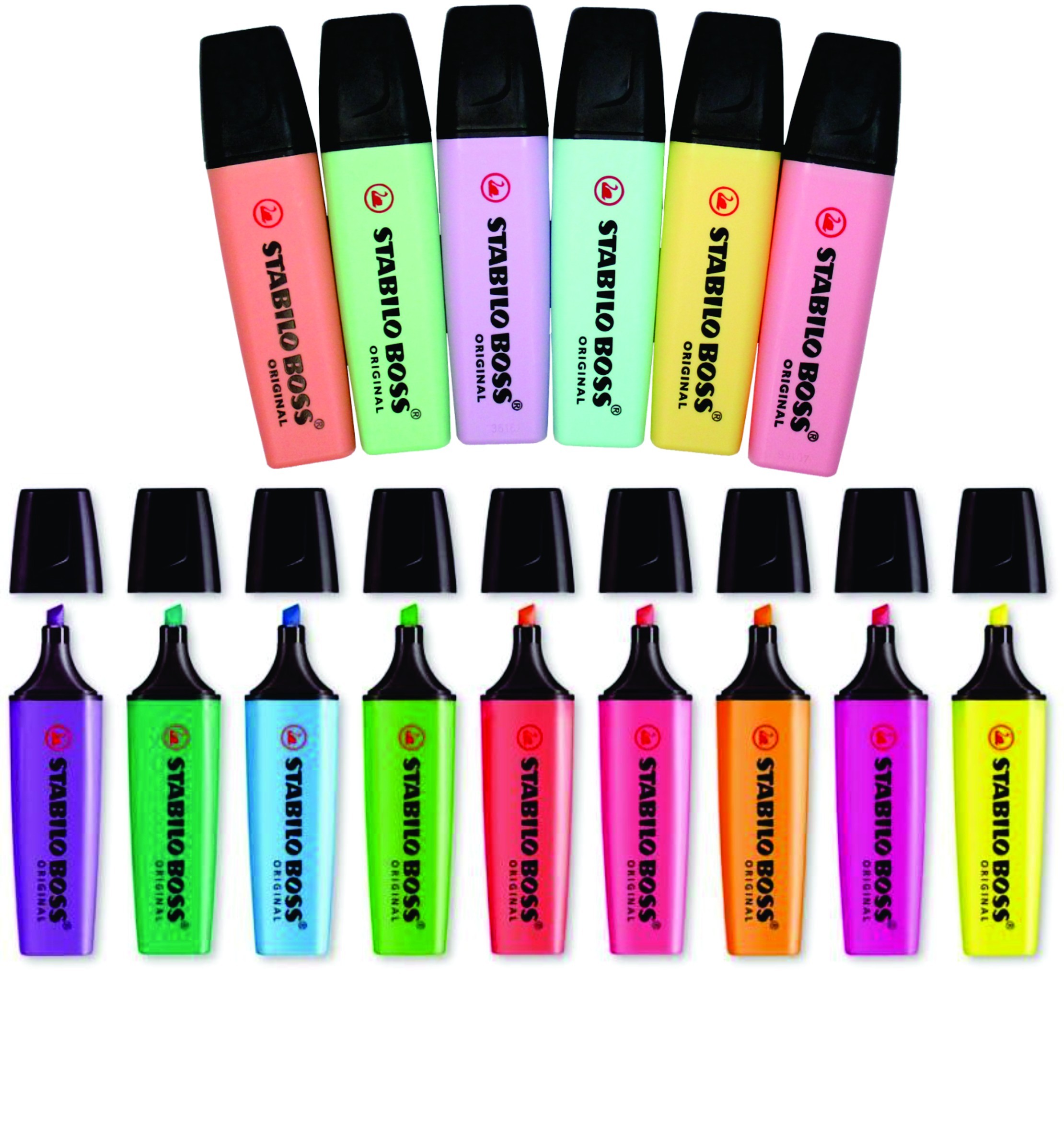 Marca Texto Stabilo Boss kit 15 cores 9 Neon e 6 Pastel