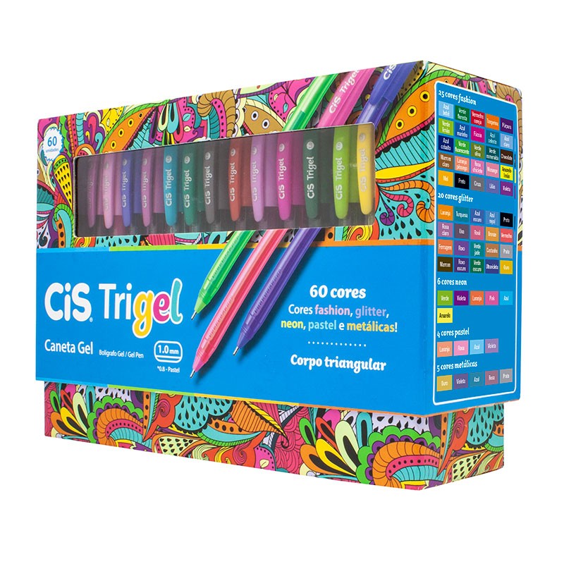 Caneta Gel Cis Trigel Display c/60 cores 