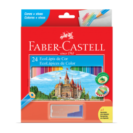 Lápis De Cor 24 Cores Faber Castell + 1 Apontador