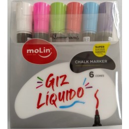 Giz Liquido Molin com 6 cores 