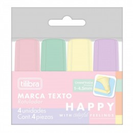 Caneta Marca Texto Tilibra Happy Pastel c/04