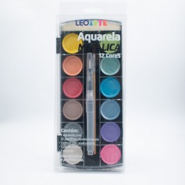 Aquarela Metalica 12 cores Leoarte