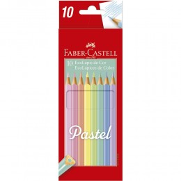 Lápis de Cor c/10 cores pasteis Faber-Castell