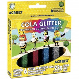 Cola com glitter c/06 cores Acrilex 