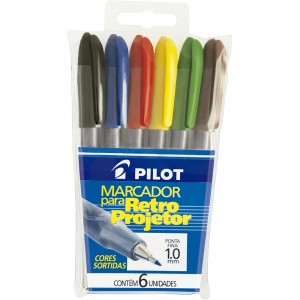 Marcador Retroprojetor 2.0 Pilot Pacote Com 6 Unidades
