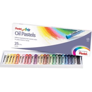 Giz Pastel Oleoso Estojo com 25 cores Pentel